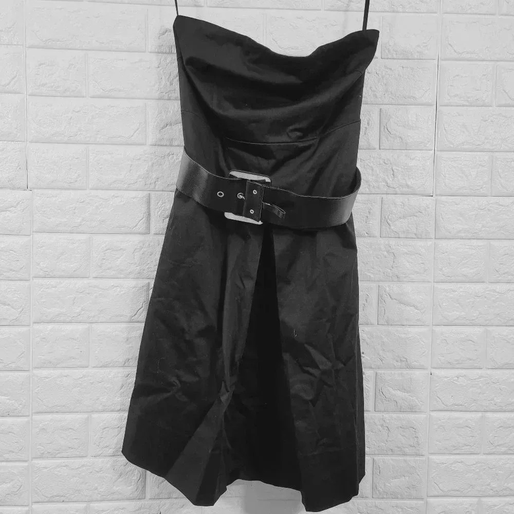 New York & Company Women's Sleeveless A-Line Dress Side Pocket Black Size 4